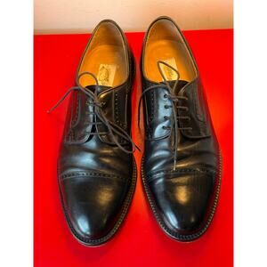 Mezlan Black Cap Toe Brogue Men's 9.5 20460 Derby Made in Spain EUC